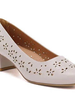 Dámské otevřené lodičky s blokem šedé Sergio Leone SK180