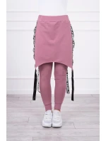 Kalhoty/oblek s nápisem selfie tmavě růžové