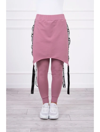 Kalhoty/oblek s nápisem selfie tmavě růžové