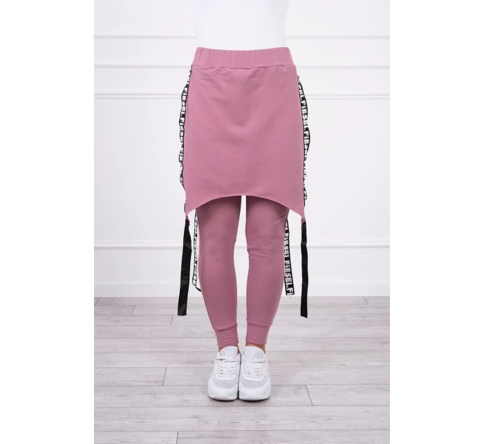 Kalhoty/oblek s nápisem selfie tmavě růžové