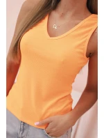 Top dámský bavlněný na ramínkách s dekoltem V neonově oranžový Top dámský bavlněný na ramínkách s dekoltem V neonově oranžový