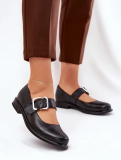 Kožené dámské polobotky s přezkou Laura model 21690042 Černé - Laura Messi