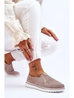 Semišové nazouvací boty Béžovo-zlatá Inez