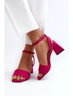 Dámské sandály na vysokém podpatku vyrobené z Eco Suede Fuchsia Upttima Dámské sandály na vysokém podpatku vyrobené z Eco Suede Fuchsia Upttima