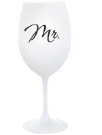 MR. - bílá  sklenice na víno 350 ml