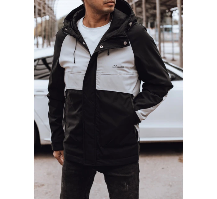 Pánská přechodná bunda do deště černá/šedá Dstreet TX4916