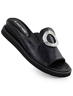 Dámské žabky na nízkém podpatku černé M.Daszynski Dámské žabky na nízkém podpatku černé M.Daszynski