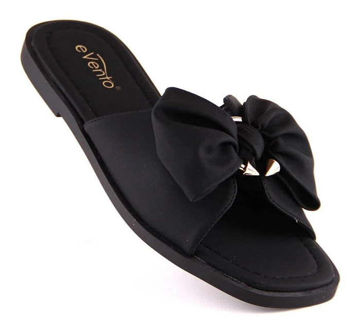 Dámské ploché žabky s mašlí černé eVento model 22096558 Dámské ploché žabky s mašlí černé eVento model 22096558