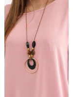 Šaty s kapsami a přívěskem tmavě pudrově růžová Šaty s kapsami a přívěskem tmavě pudrově růžová