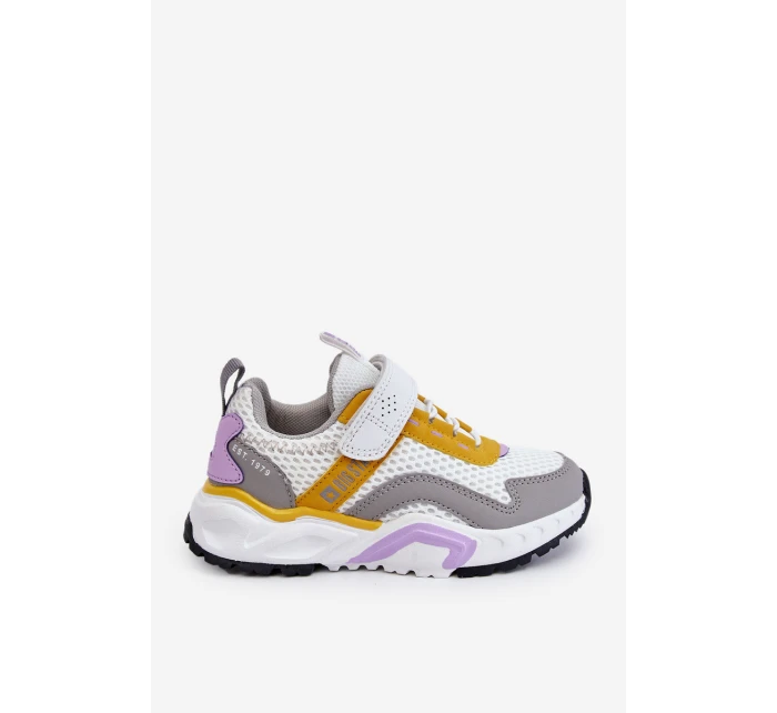 Dětská sportovní obuv se suchým zipem Big Star model 21609010 Bílá a žlutá - Big Star Shoes Dětská sportovní obuv se suchým zipem Big Star model 21609010 Bílá a žlutá - Big Star Shoes