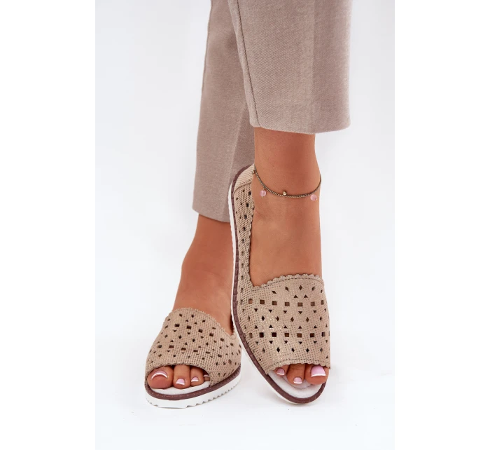 Kožené baleríny s   Zlaté model 21691621 - S.Barski