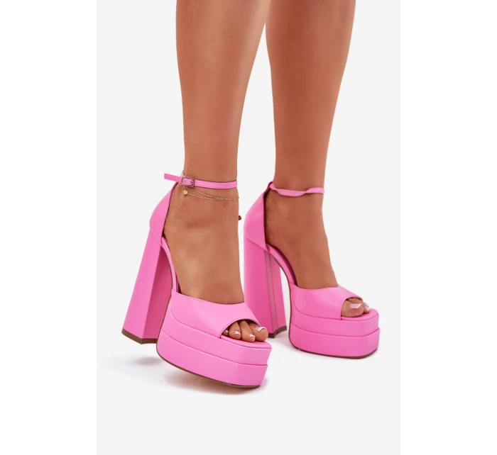 Dámské Sandály Na Podpatku A Platformě Růžové Beloria
