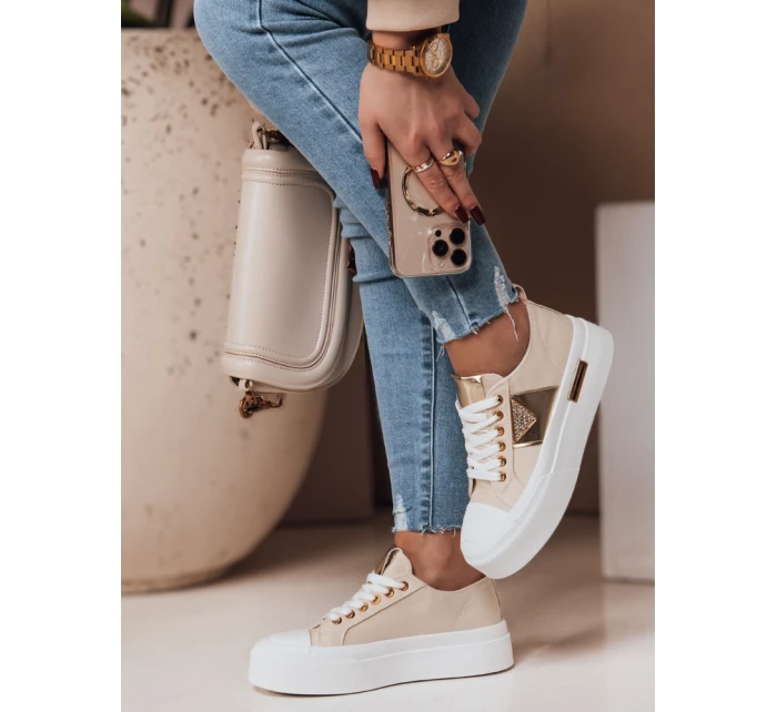 Dámské tenisky na platformě TRENDIS beige FashionStreet ZY0704