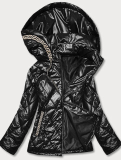 Černá dámská bunda plus size (B8013-1)