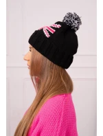 Dámská čepice s bambulí Elizabeth K386 černá Dámská čepice s bambulí Elizabeth K386 černá