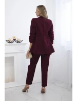 Elegantní souprava saka a kalhot Burgundsko Elegantní souprava saka a kalhot Burgundsko