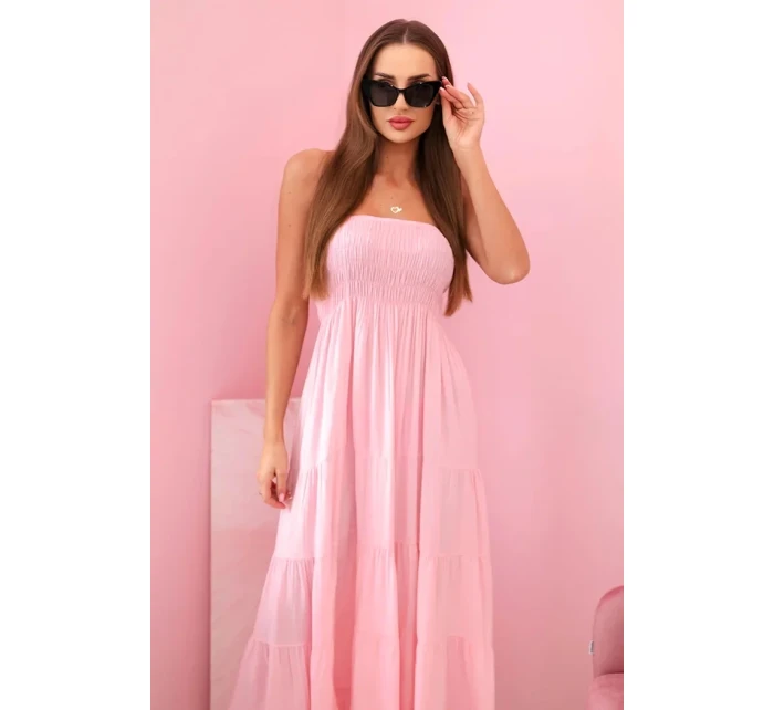 Dámské viskózové šaty s elastickým topem bonbónově růžová Dámské viskózové šaty s elastickým topem bonbónově růžová