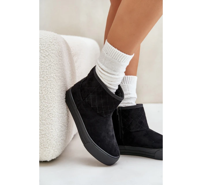 boty na zip s kožešinovou podšívkou Big Star černé model 21675210 - Big Star Shoes boty na zip s kožešinovou podšívkou Big Star černé model 21675210 - Big Star Shoes