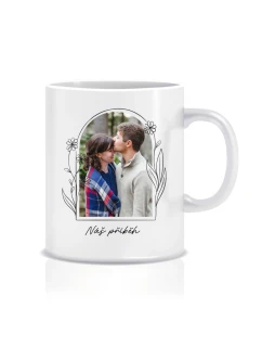 Personalizovaný keramický hrnek 300 ml s květinovým ohraničením