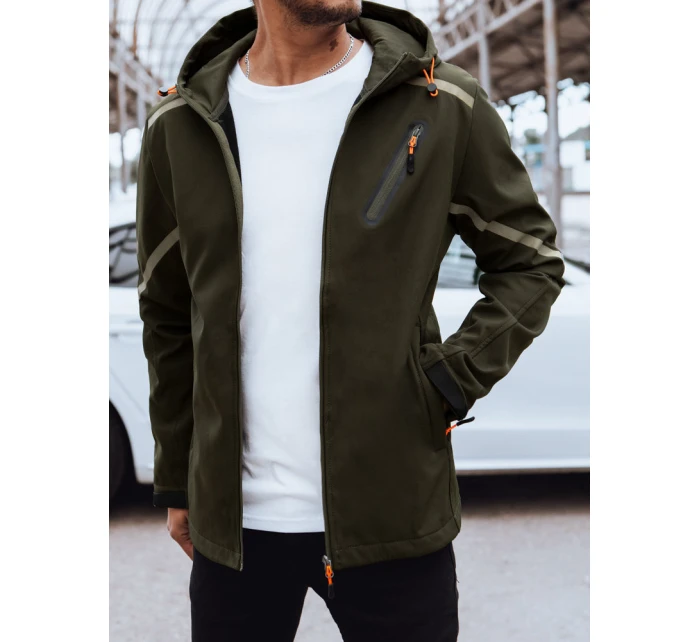 Pánská softshellová bunda s kapucí zelená FashionStreet TX4480 Pánská softshellová bunda s kapucí zelená FashionStreet TX4480