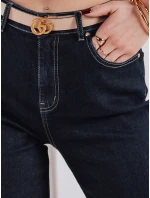 Dámské džínové kalhoty mom fit STRAIGHTY tmavě modré FashionStreet UY2390