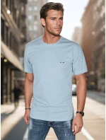 Pánské vyšívané tričko modré FashionStreet RX5639