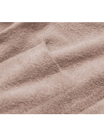 Tmavě béžový dlouhý vlněný přehoz přes oblečení typu alpaka s kapucí (M105)