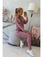 Tmavě růžová sada s potiskem