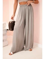 Široké dámské kalhoty s elastickým pasem fango
