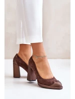 Semišové Na Podpatku Hnědé model 21673387 - Laura Messi