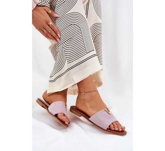 Dámské Sandály Na Plochém Podpatku S Ozdobnými Fialové model 21689075 - Boto Dámské Sandály Na Plochém Podpatku S Ozdobnými Fialové model 21689075 - Boto