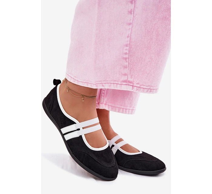 Sportovní baleríny s elastickými pásky Černé Donatella