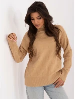 Sweter AT SW camelowy model 20459081 - FPrice Sweter AT SW camelowy model 20459081 - FPrice