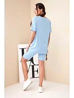 Dámský bavlněný komplet s krátkým rukávem a šortkami žlutý Dámský bavlněný komplet s krátkým rukávem a šortkami žlutý