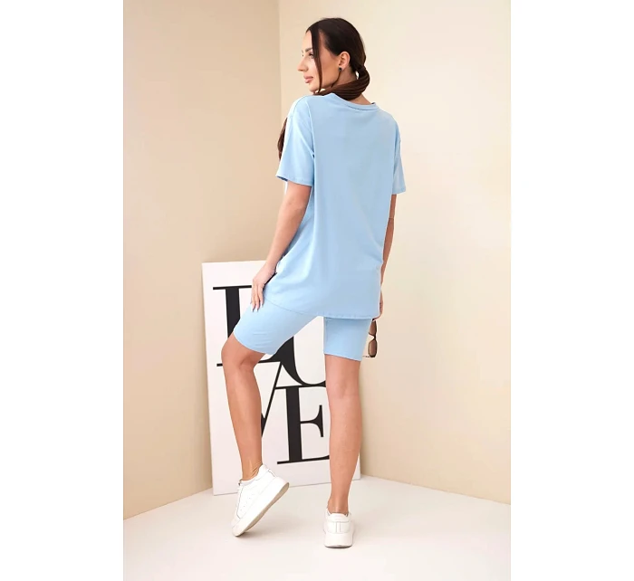 Dámský bavlněný komplet s krátkým rukávem a šortkami žlutý Dámský bavlněný komplet s krátkým rukávem a šortkami žlutý