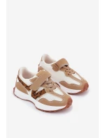 Dětské tenisky na suchý zip s leopardím vzorem tmavě béžové model 21688089 - Boto Dětské tenisky na suchý zip s leopardím vzorem tmavě béžové model 21688089 - Boto