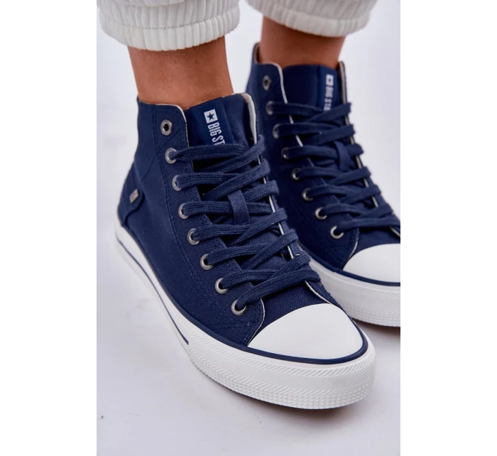 Dámské vysoké tenisky Big Star – tmavě modré Dámské vysoké tenisky Big Star – tmavě modré
