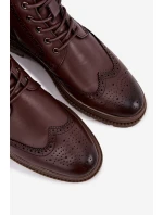 Pánské kožené kotníkové boty Lee Cooper – hnědé Pánské kožené kotníkové boty Lee Cooper – hnědé