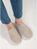 Originální dámské hnědé  mokasíny na plochém podpatku