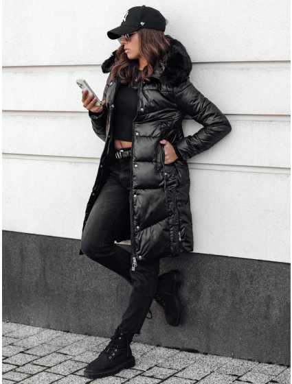 Dámská prošívaná zimní bunda s kapucí černá ULTRAWAY FashionStreet TY4628