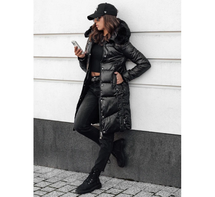 Dámská prošívaná zimní bunda s kapucí černá ULTRAWAY FashionStreet TY4628