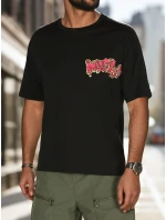 Pánské tričko s potiskem černé FashionStreet RX5645