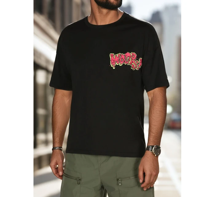 Pánské tričko s potiskem černé FashionStreet RX5645