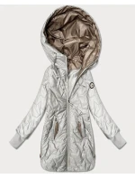 Damska kurtka z zamkami po bokach Goodlookin jasny beżowy (B8578-9)