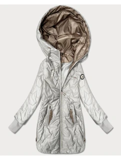 Damska kurtka z zamkami po bokach Goodlookin jasny beżowy (B8578-9)