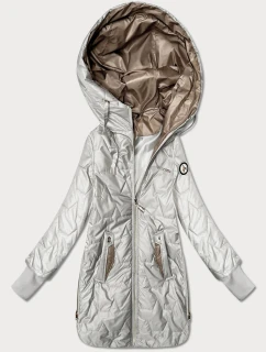 Damska kurtka z zamkami po bokach Goodlookin jasny beżowy (B8578-9)