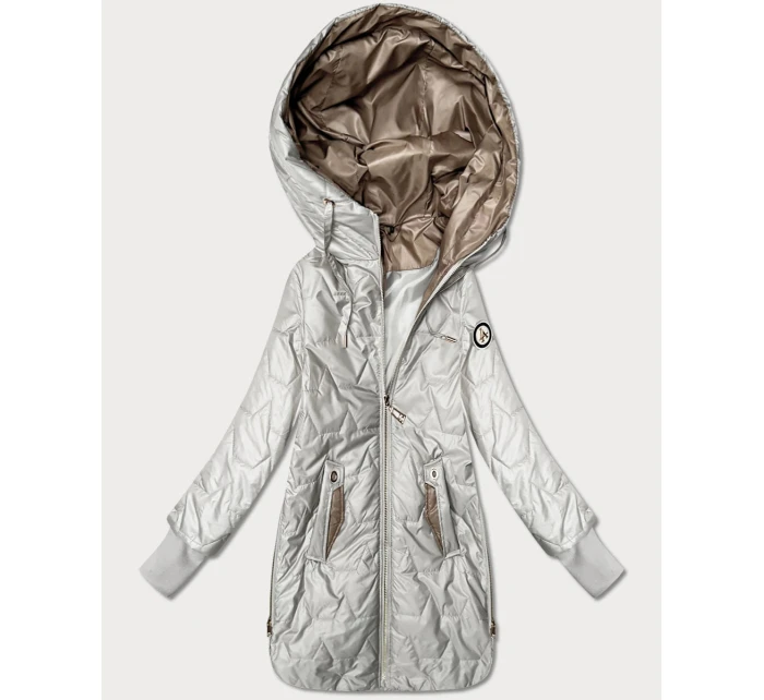 Damska kurtka z zamkami po bokach Goodlookin jasny beżowy (B8578-9)