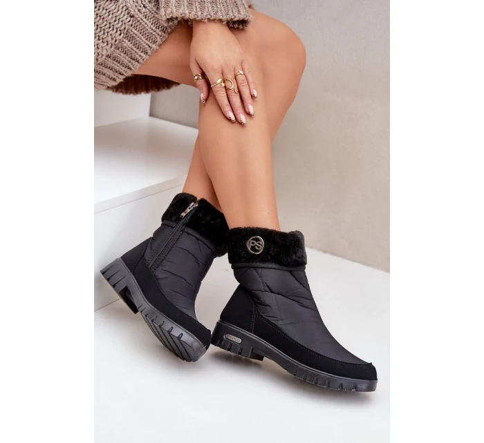 Dámské Módní zateplené sněhule Progress model 21602424 Černé - Boto Dámské Módní zateplené sněhule Progress model 21602424 Černé - Boto