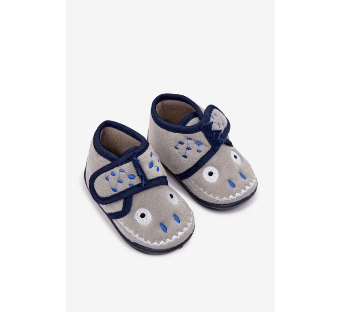 Dětské pantofle na suchý zip šedé Jeselle Dětské pantofle na suchý zip šedé Jeselle