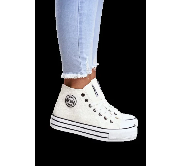 Dámské vysoké tenisky Big Star - bílé Dámské vysoké tenisky Big Star - bílé
